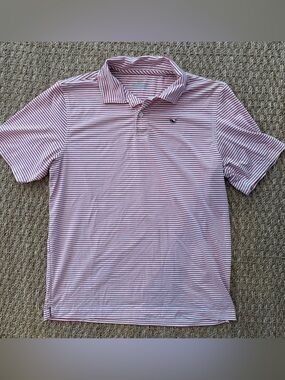 Vineyard Vines Red & White Stripe Performance polo Size kids XL great condition
